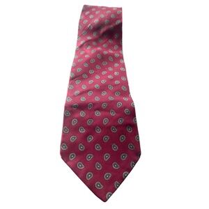 Enrico Guccini 100 Percent Silk Burgundy‎ Paisley Hand Fashioned Italy Neck Tie